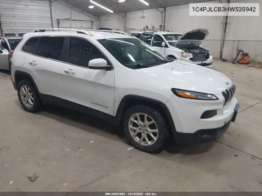 1C4PJLCB3HW535942 2017 Jeep Cherokee Latitude Fwd