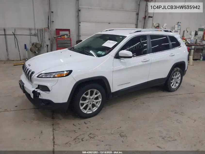 1C4PJLCB3HW535942 2017 Jeep Cherokee Latitude Fwd