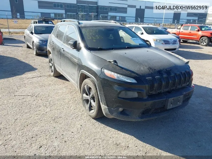 1C4PJLDBXHW662959 2017 Jeep Cherokee High Altitude Fwd