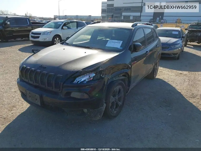 1C4PJLDBXHW662959 2017 Jeep Cherokee High Altitude Fwd