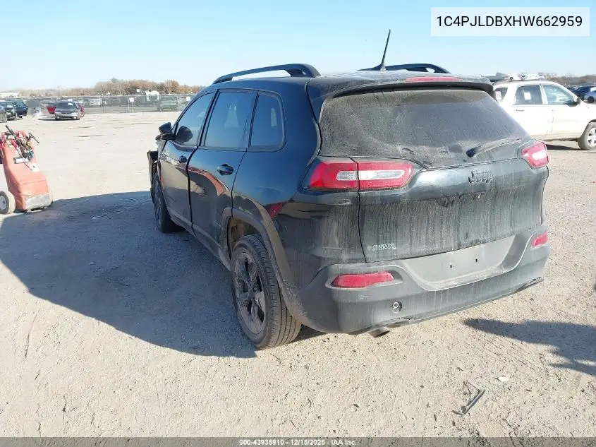 1C4PJLDBXHW662959 2017 Jeep Cherokee High Altitude Fwd