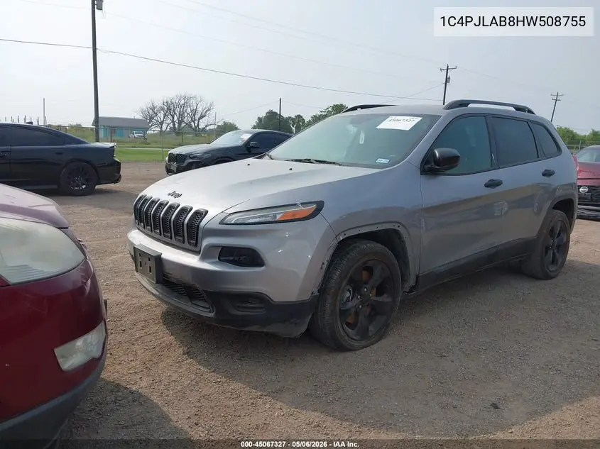 1C4PJLAB8HW508755 2017 Jeep Cherokee Altitude Fwd
