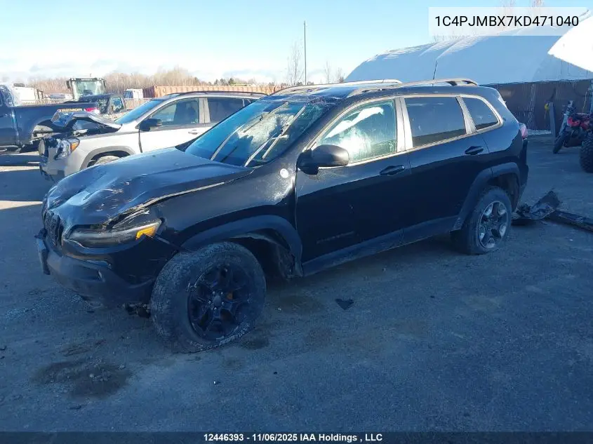 1C4PJMBX7KD471040 2019 Jeep Cherokee Trailhawk