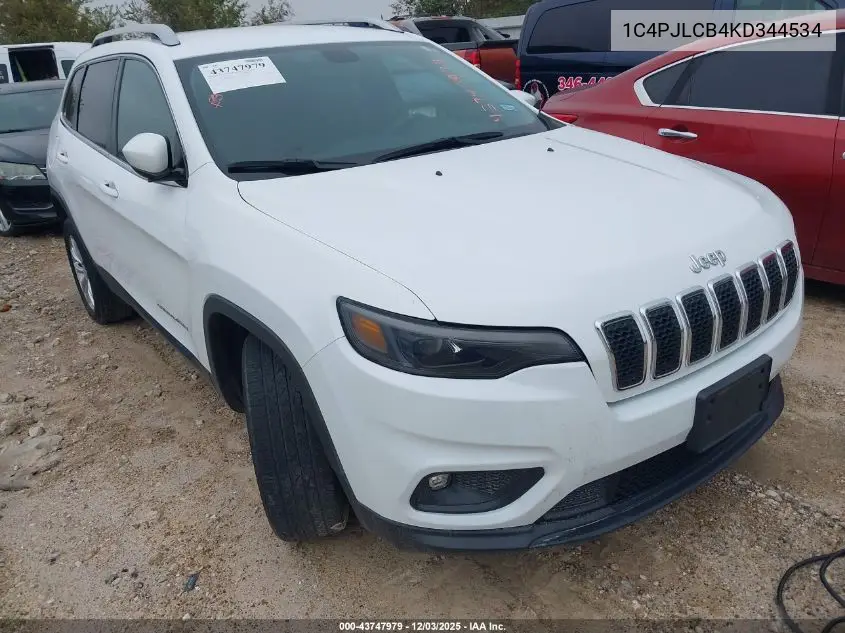 1C4PJLCB4KD344534 2019 Jeep Cherokee Latitude Fwd