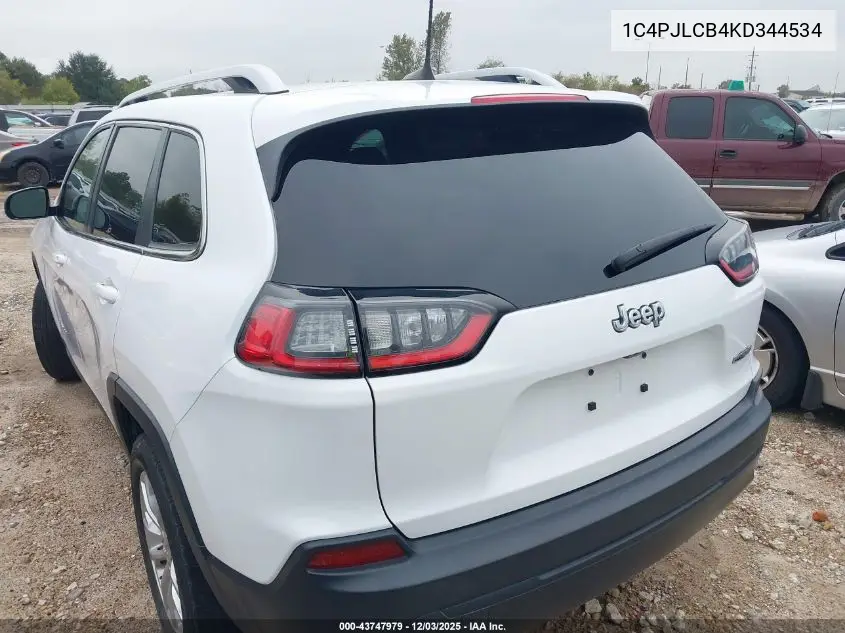 1C4PJLCB4KD344534 2019 Jeep Cherokee Latitude Fwd