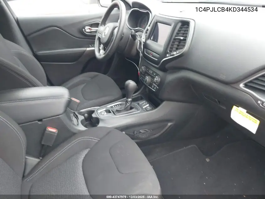 1C4PJLCB4KD344534 2019 Jeep Cherokee Latitude Fwd