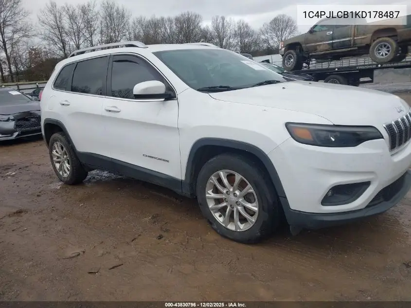 1C4PJLCB1KD178487 2019 Jeep Cherokee Latitude Fwd