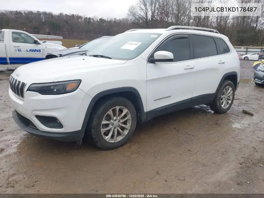 1C4PJLCB1KD178487 2019 Jeep Cherokee Latitude Fwd