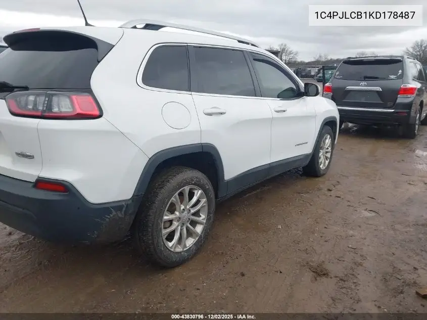 1C4PJLCB1KD178487 2019 Jeep Cherokee Latitude Fwd