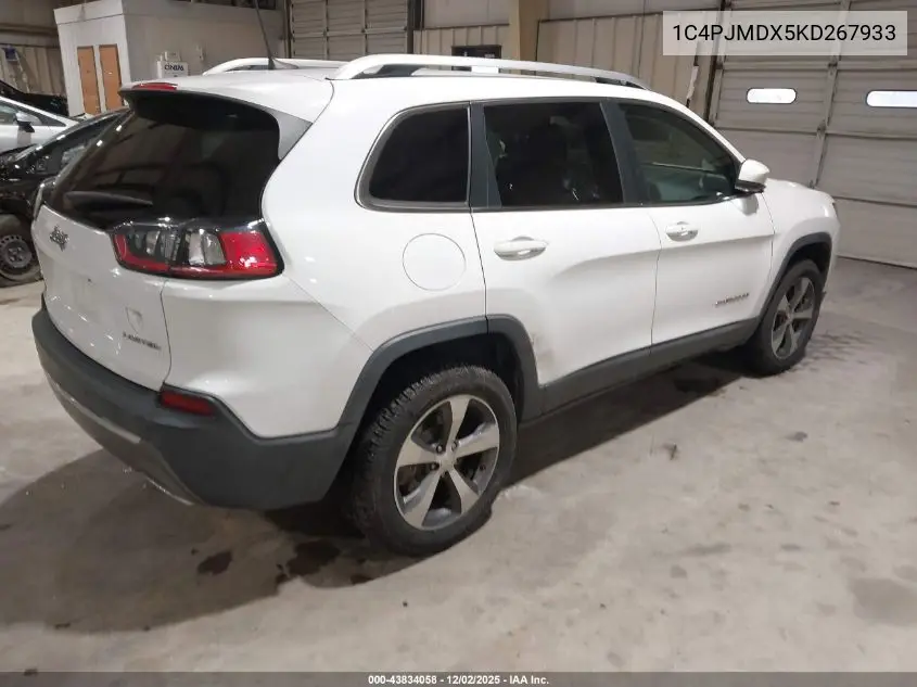 1C4PJMDX5KD267933 2019 Jeep Cherokee Limited 4X4