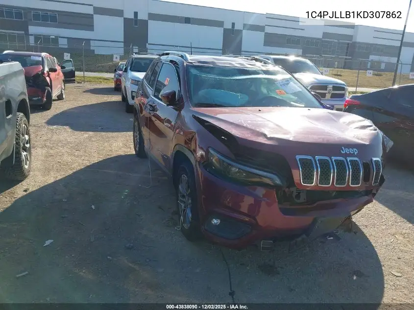 1C4PJLLB1KD307862 2019 Jeep Cherokee Latitude Plus Fwd