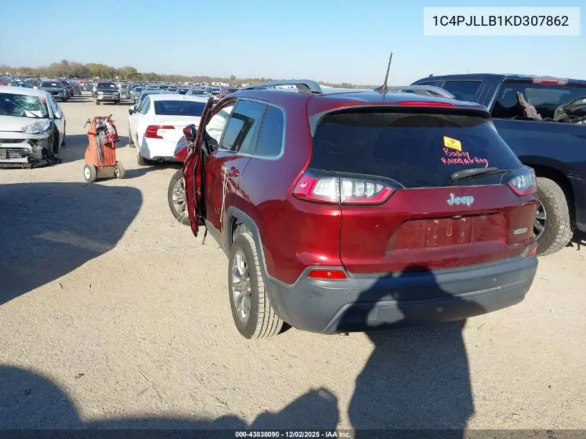1C4PJLLB1KD307862 2019 Jeep Cherokee Latitude Plus Fwd