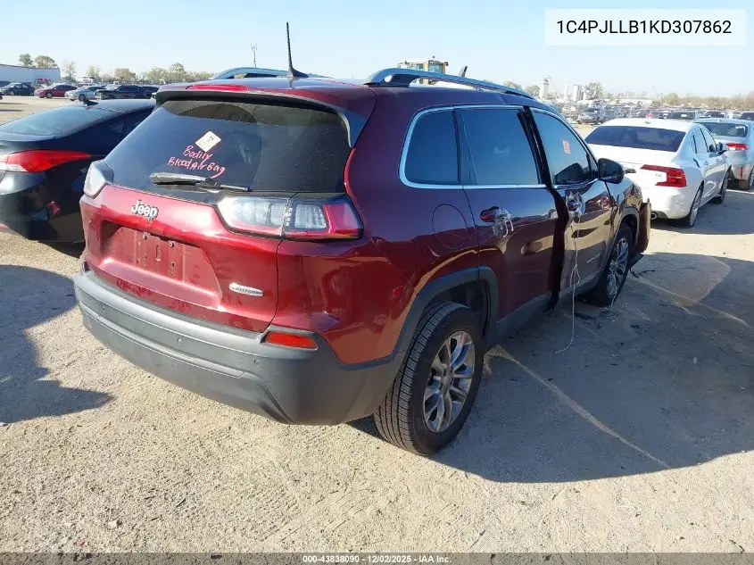 1C4PJLLB1KD307862 2019 Jeep Cherokee Latitude Plus Fwd