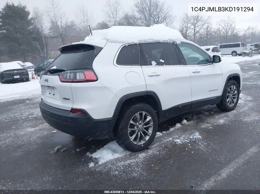 1C4PJMLB3KD191294 2019 Jeep Cherokee Latitude Plus 4X4