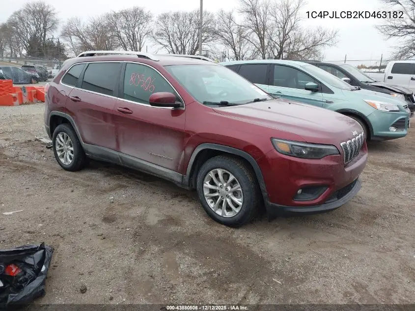 1C4PJLCB2KD463182 2019 Jeep Cherokee Latitude Fwd