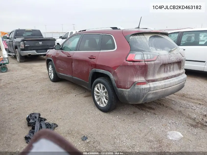 1C4PJLCB2KD463182 2019 Jeep Cherokee Latitude Fwd