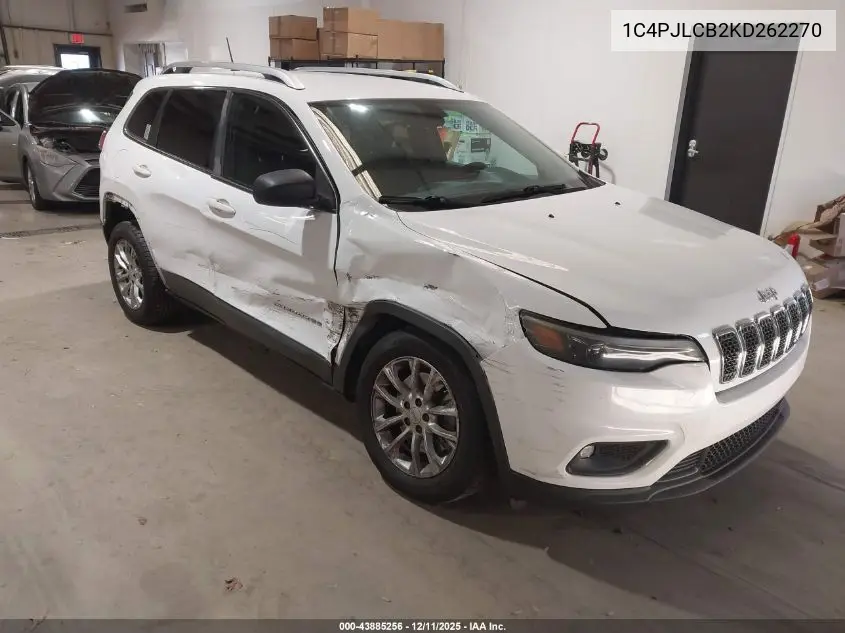 1C4PJLCB2KD262270 2019 Jeep Cherokee Latitude Fwd