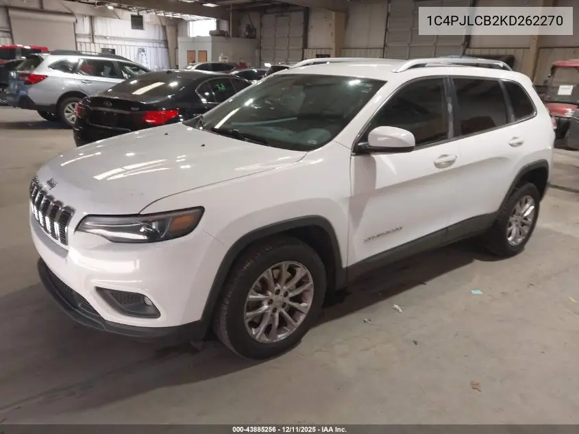 1C4PJLCB2KD262270 2019 Jeep Cherokee Latitude Fwd