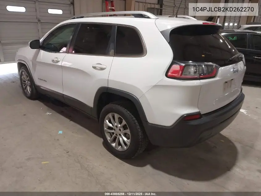 1C4PJLCB2KD262270 2019 Jeep Cherokee Latitude Fwd