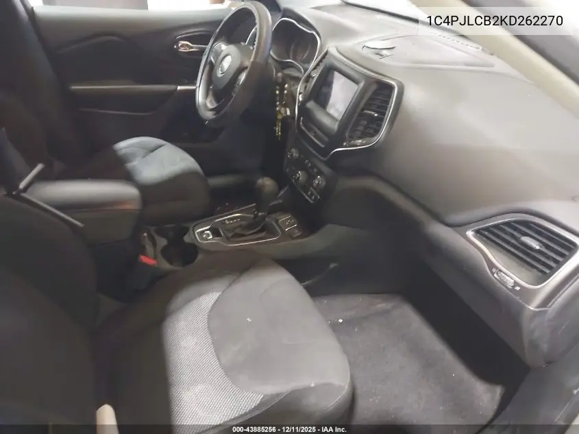 1C4PJLCB2KD262270 2019 Jeep Cherokee Latitude Fwd