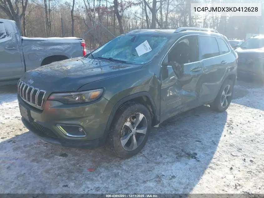 1C4PJMDX3KD412628 2019 Jeep Cherokee Limited 4X4