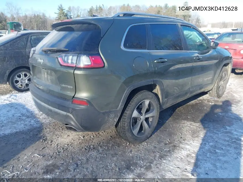 1C4PJMDX3KD412628 2019 Jeep Cherokee Limited 4X4