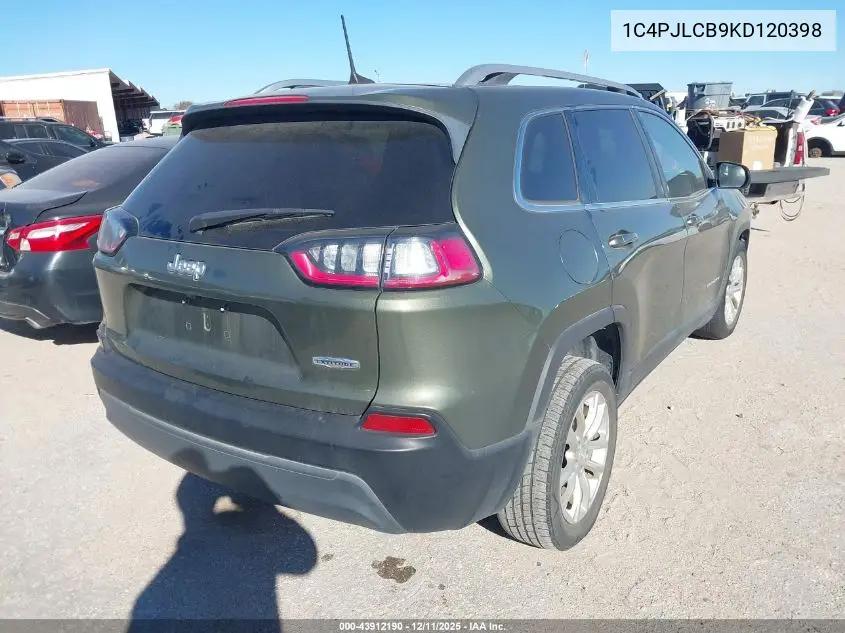 1C4PJLCB9KD120398 2019 Jeep Cherokee Latitude Fwd