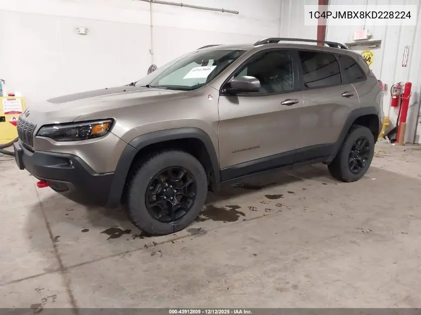 1C4PJMBX8KD228224 2019 Jeep Cherokee Trailhawk Elite 4X4