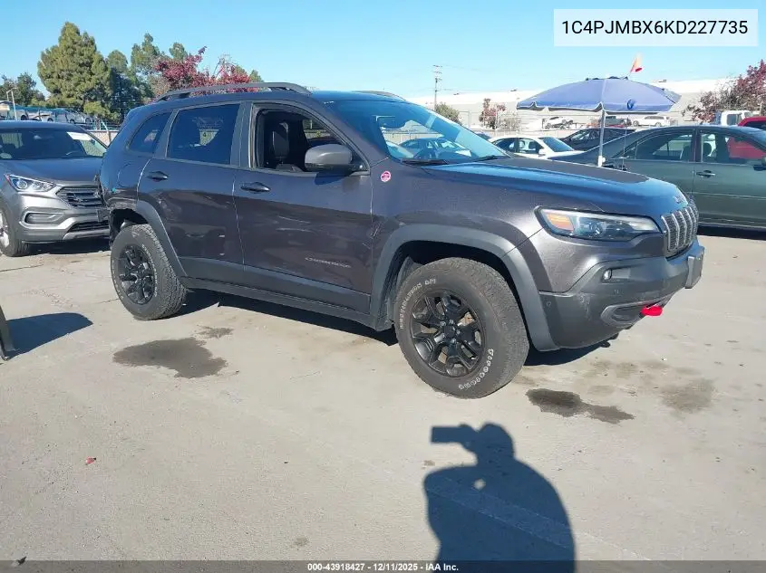 1C4PJMBX6KD227735 2019 Jeep Cherokee Trailhawk Elite 4X4
