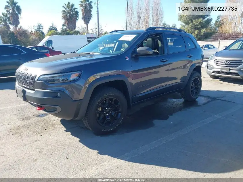 1C4PJMBX6KD227735 2019 Jeep Cherokee Trailhawk Elite 4X4