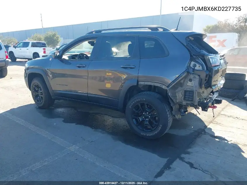 1C4PJMBX6KD227735 2019 Jeep Cherokee Trailhawk Elite 4X4
