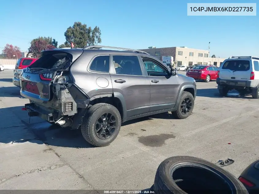 1C4PJMBX6KD227735 2019 Jeep Cherokee Trailhawk Elite 4X4