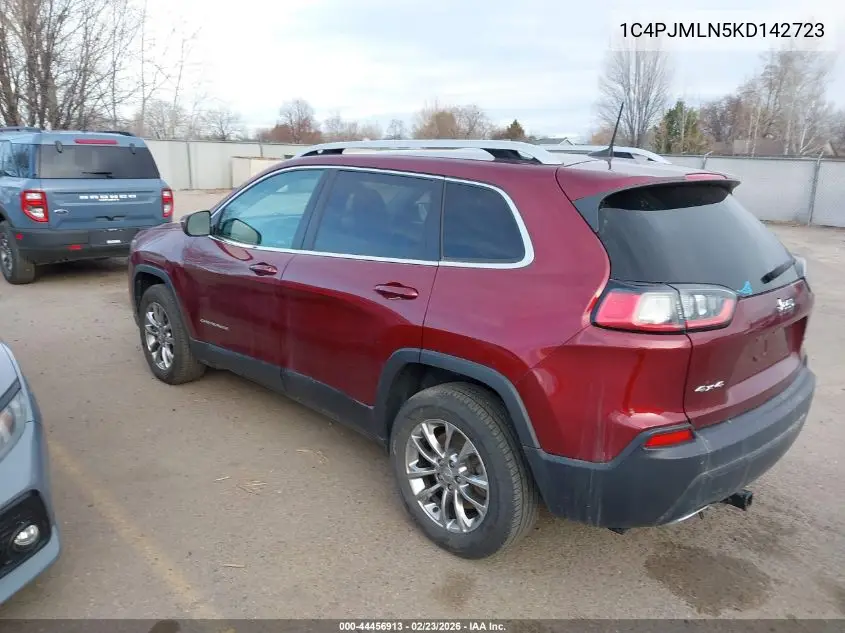 1C4PJMLN5KD142723 2019 Jeep Cherokee Latitude Plus 4X4