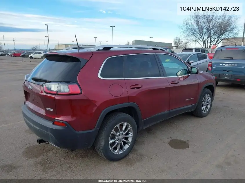 1C4PJMLN5KD142723 2019 Jeep Cherokee Latitude Plus 4X4