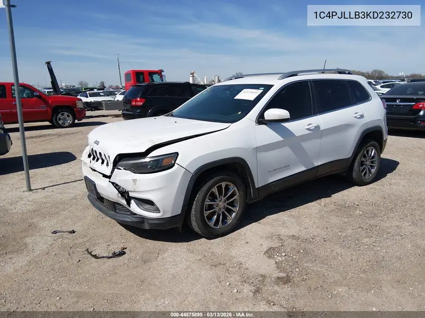 1C4PJLLB3KD232730 2019 Jeep Cherokee Latitude Plus Fwd