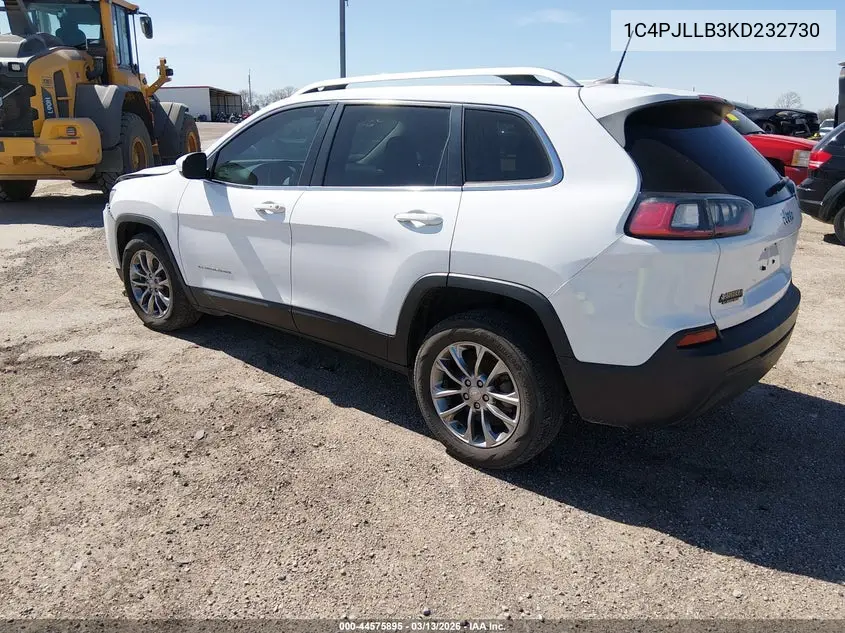 1C4PJLLB3KD232730 2019 Jeep Cherokee Latitude Plus Fwd