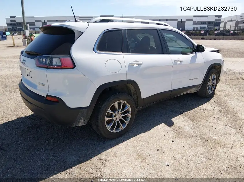 1C4PJLLB3KD232730 2019 Jeep Cherokee Latitude Plus Fwd
