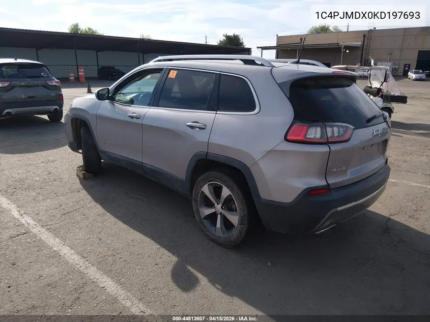 1C4PJMDX0KD197693 2019 Jeep Cherokee Limited 4X4