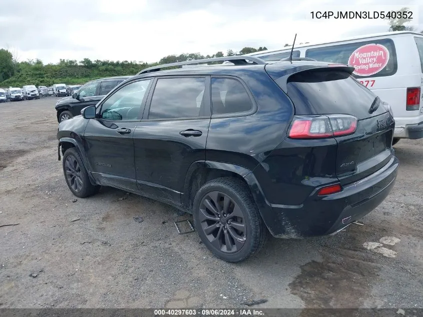 2020 Jeep Cherokee High Altitude 4X4 VIN: 1C4PJMDN3LD540352 Lot: 40297603