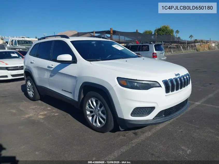 1C4PJLCB0LD650180 2020 Jeep Cherokee Latitude Fwd