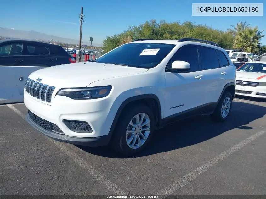 1C4PJLCB0LD650180 2020 Jeep Cherokee Latitude Fwd