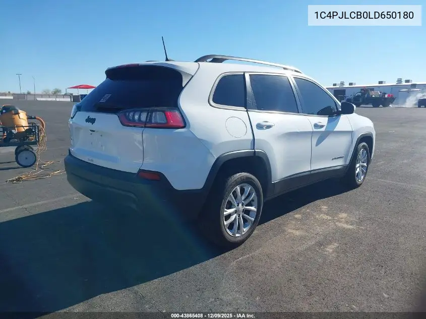 1C4PJLCB0LD650180 2020 Jeep Cherokee Latitude Fwd