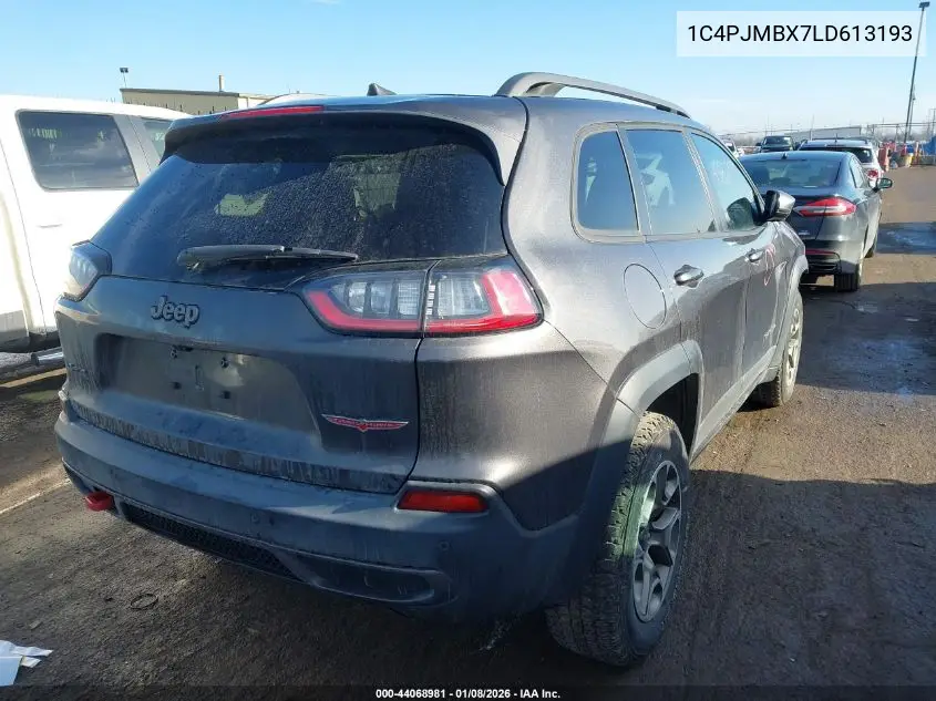 1C4PJMBX7LD613193 2020 Jeep Cherokee Trailhawk 4X4