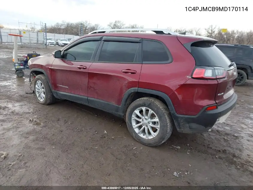 1C4PJMCB9MD170114 2021 Jeep Cherokee Latitude 4X4