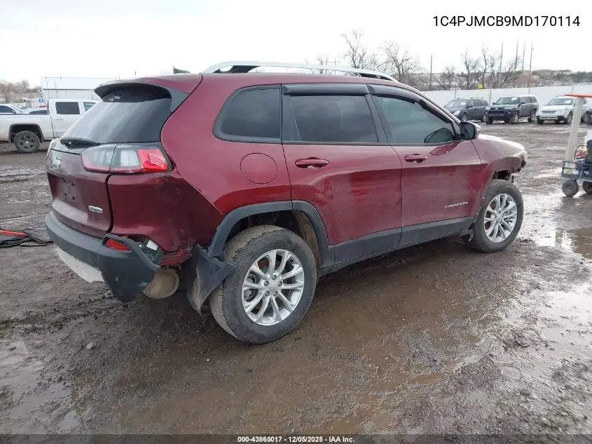 1C4PJMCB9MD170114 2021 Jeep Cherokee Latitude 4X4