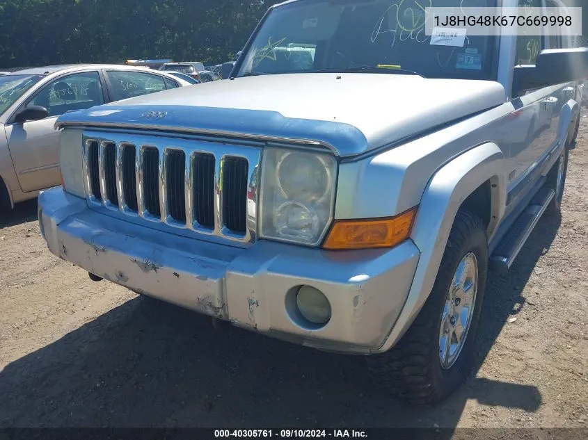 1J8HG48K67C669998 2007 Jeep Commander Sport