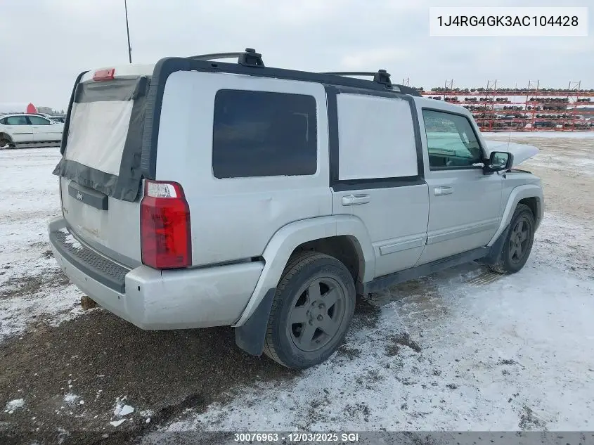 1J4RG4GK3AC104428 2010 Jeep Commander Sport