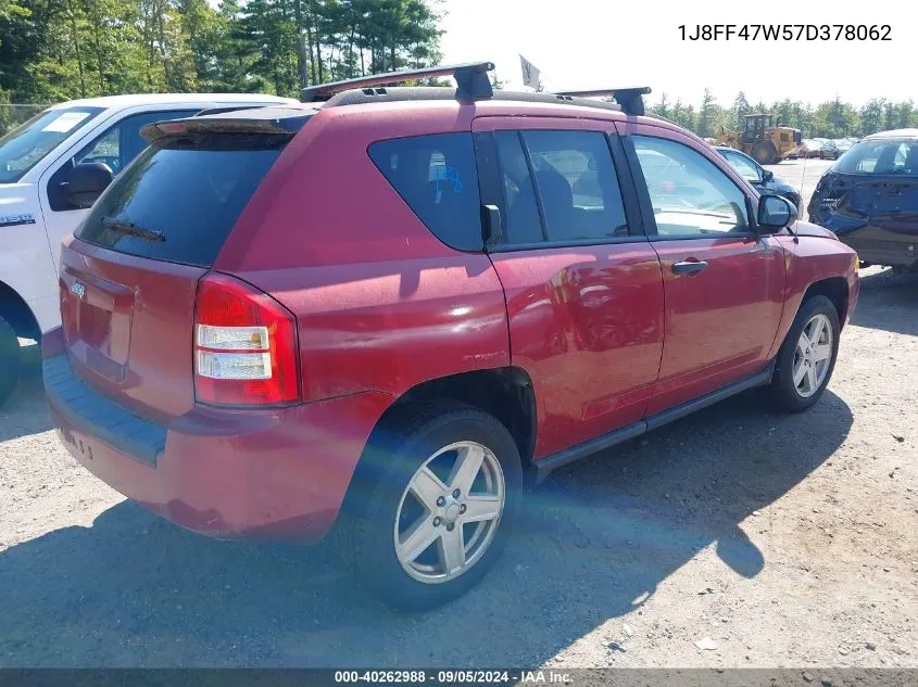 2007 Jeep Compass VIN: 1J8FF47W57D378062 Lot: 40262988