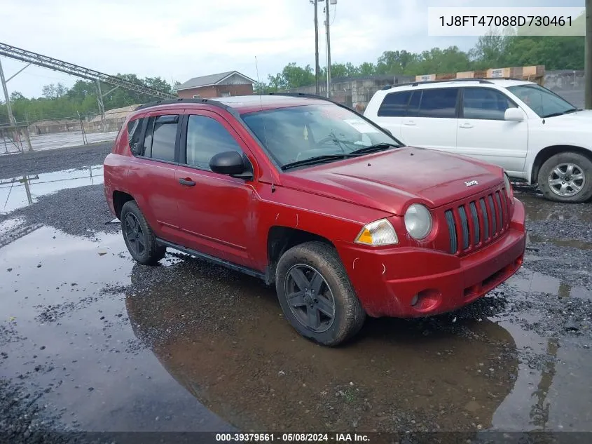 1J8FT47088D730461 2008 Jeep Compass Sport