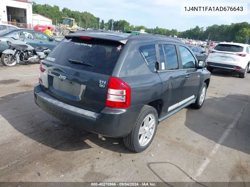 2010 Jeep Compass Sport VIN: 1J4NT1FA1AD676643 Lot: 40270966